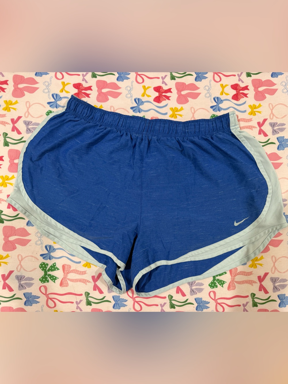 Nike Blue Athletic Shorts with Light Blue Trim